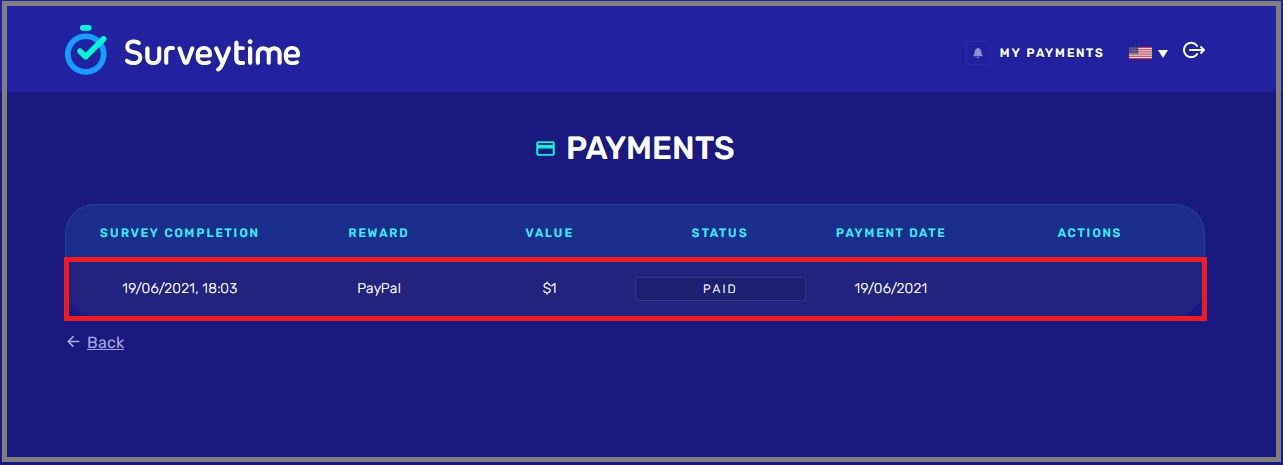 surveytime payment proof