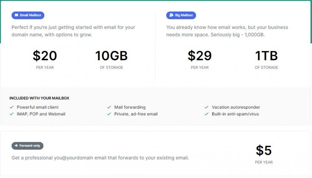 hover email pricing