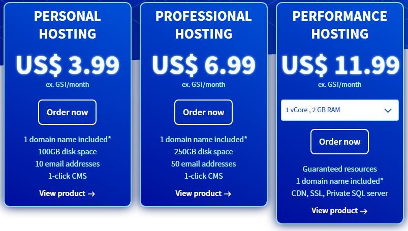 ovhcloud web hosting plans and pricing