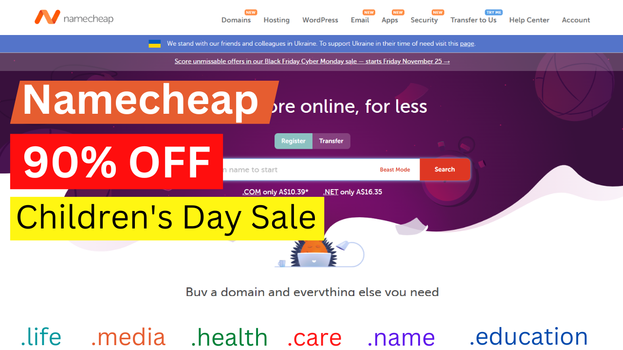 Namecheap Children's Day Sale